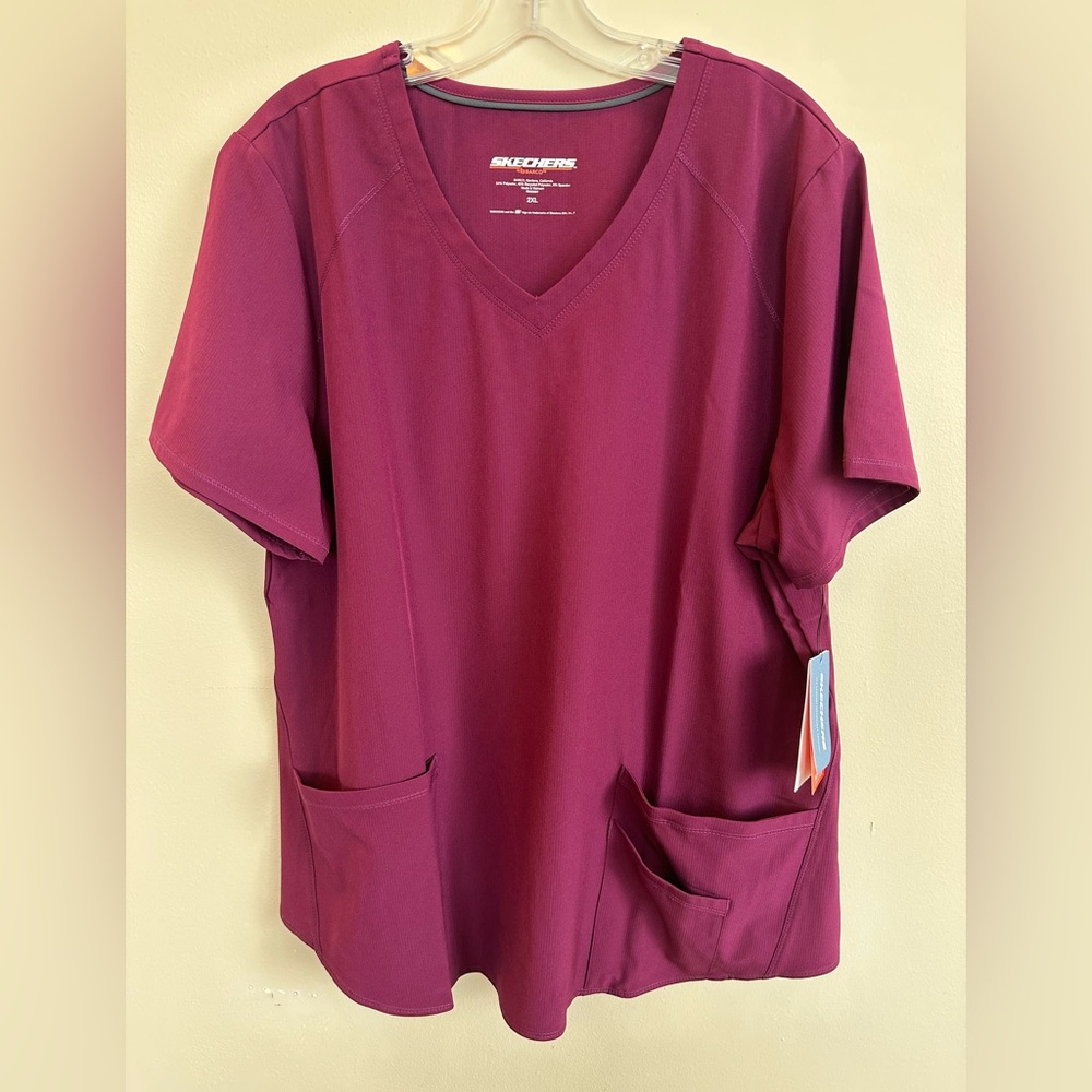 Skechers Burgundy Scrub Top